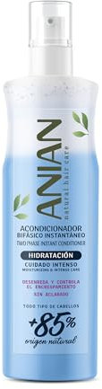 ANIAN Zweiphasiger Conditioner, 250 ml, feuchtigkeitsspendend, für alle Haartypen, entwirrt und kontrolliert Kräuselung, mit Seidenprotein, Weizen und Keratin