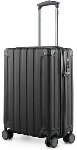 Hauptstadtkoffer Q-Damm - Handgepäck 54x37x21, TSA, 4 Rollen, Reisekoffer, Hartschalenkoffer, Rollkoffer, Handgepäckkoffer, Bordgepäck Koffer, Schwarz