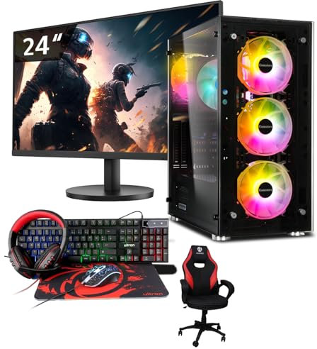 Ensemble mémoire PC Gamer, Ryzen 5 5600G 6X 3,90GHz, 16 Go DDR4 RGB, 500 Go SSD, Windows 11 Pro (écran Gamer, Souris, Clavier, Casque, Chaise Gaming