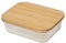 Hyper Mart Borosilicate Glass Bowl with Air tight Bamboo lid (1040ml Rectangular Dish)