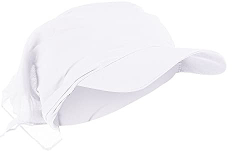 Damen Bandana mit Schirm Haarband Sommer Sonnenhut Kopftuch Visor Strand Cap Bandana Sonnenschutz Mütze Weiß Einheitsgröße
