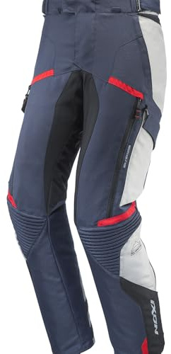 IXON Midgard Wasserdichte Motorrad Textilhose, grau/schwarz/blau, XL