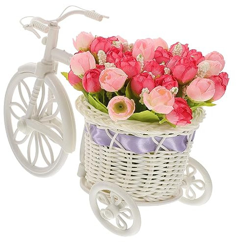 SEWOART 1Stk Fahrrad Plastikpflanzen dekorativer Pflanzenständer künstliche blüten Artificial Flower Zimmerpflanzen Hochzeitsdekoration Fahrrad Pflanzenhalter Blumen