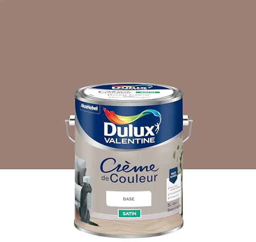 Dulux Valentine Crème de Couleur - Peinture multi-supports intérieure - Satin Taupe 5 L