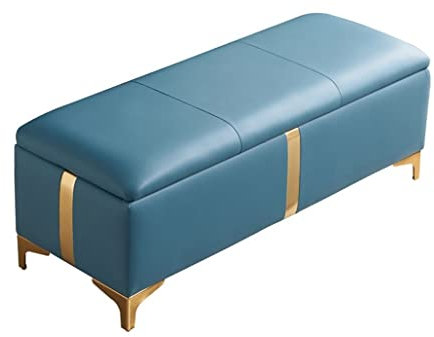 Aufbewahrungshocker, Kunstleder, rechteckige Sofabank, Wohnzimmer, Umkleidekabine, Hocker, Schuhschlafzimmer, Aufbewahrungsbank, Faltbox, Spielzeug-Fußbänke, Fußbänke und Ottomanen mit Metallbeinen (