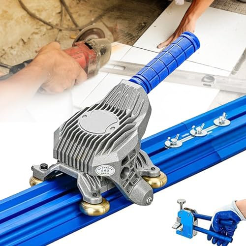 ZHIXUMM Manueller Fliesenschneider, GroßFormatige Fliesenschneidemaschine Mit Eingebauten SaugnäPfen, Fliesenschiebemesser, Fliesenzange, FüR 2,2 M/2,3 M/3 M/3,8 M GroßE Keramik-Porzellanfliesen,3M