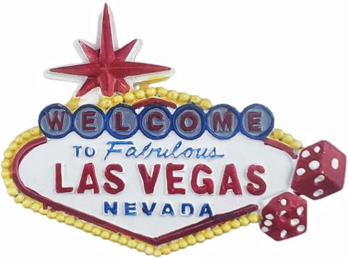 Kühlschrankmagnet, Motiv: Las Vegas Nevada USA, Touristen-Souvenir, Kühlschrankdekoration, 3D, handbemalt