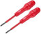 sourcing map 2pcs 1000v Insulated Electrician Screwdriver 5x75mm CR-V Magnetic Slotted Flat Head Insulation Screwdrivers, Red