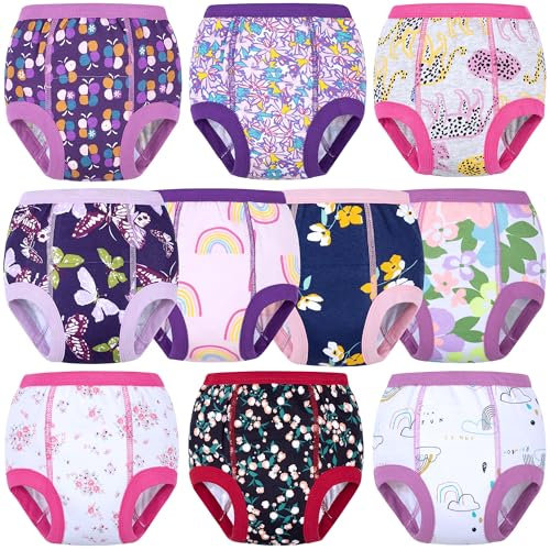 BIG ELEPHANT Töpfchen-Trainingsunterwäsche, 10 Packungen saugfähige Kleinkind-Trainingshosen für Jungen und Mädchen, 7-8 Jahre