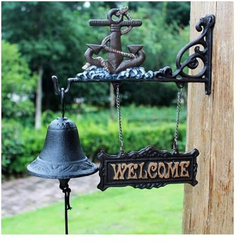 Cast Iron Doorbell, Cast Iron Dinner Bell, Cast Iron Bell, Welcome Entry Door Bell, Antique Doorbell Decoration