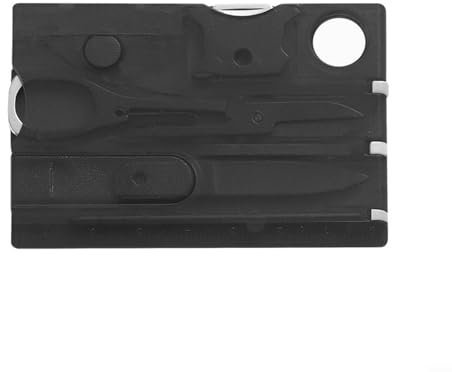 Praktisches Survival-Karten-Werkzeugset, 14 in 1 Multitool, LED-Licht, Edelstahl-Taschenwerkzeug (Schwarz)