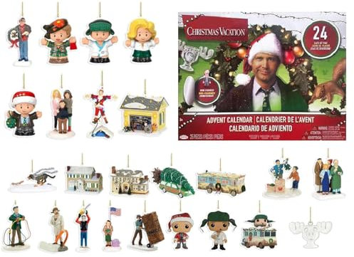 Adventskalender 2024, 24 Tage National Lampoon's Adventskalender, Weihnachts Ferien Countdown Kalender mit Hängenden Figuren, National Lampoon's Countdown Kalender, für Kinder