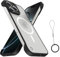 ASONRL Frameless Magnetic Case for iPhone 16 Pro, [Compatible with MagSafe] [Full Camera Coverage] Ultra Thin Matte Hard PC Shockproof TPU Bumper Non-Slip Rope Pull Ring for 16 Pro, 6.3'' - Black