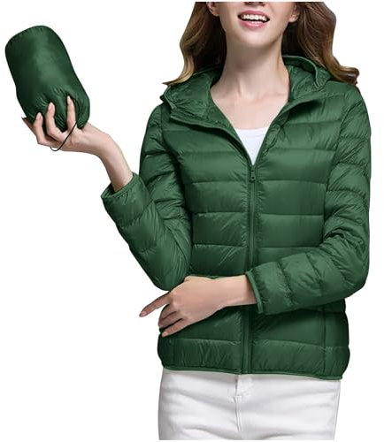Blitzangebote des tages Steppjacke Damen Leichte Winterjacke mit Kapuze Einfarbig Übergangsjacke Steppmantel mit Tasche Daunenjacke Reißverschluss Sportjacke Zip Wärme Freizeit Outdoor Essentials