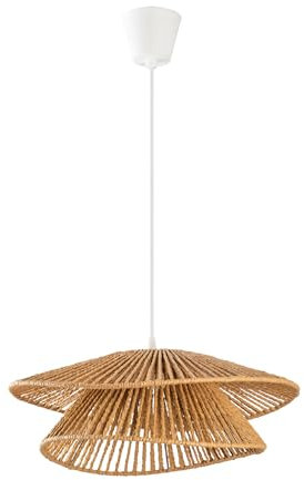 LightLogic Hängelampe ARILAS - Pendelleuchte Esstisch Boho Style mit E27 Fassung und Beige Lampenschirm - Elegante Hängeleuchte Geflochten für Wohnzimmer und Schlafzimmer- Stilvolle Deckenlampe