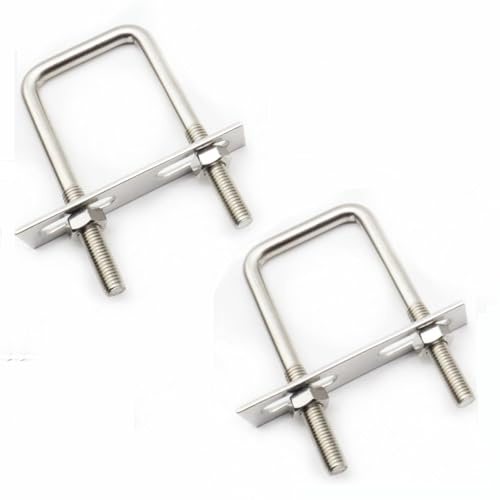 QYIMLI Stainless Steel Square U Bolt Clamp, Square Tube Clamps with Nut And Plate for Boat Trailer (M10*50 * 120)