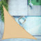LOVE STORY Voile d'ombrage Triangulaire 5x5x7m Imperméable à l'eau PES Toile d'ombrage Sable avec 95% de Protection UV pour Patio Extérieur Jardin