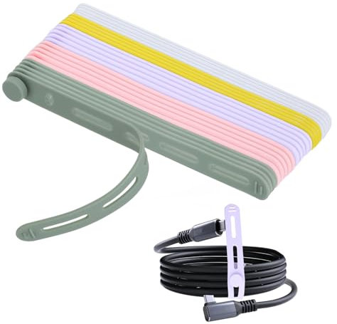 20Pcs Wiederverwendbare Kabelbinder Silikon, Kabelbinder Bunt, Kabelaufbewahrung Wiederverschließbar, Kabelaufbewahrung Lang, Kabelsortierer Grün, KabelbinderFarbig, KabelbinderKlein, Kabelmanagem
