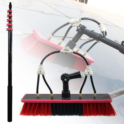 HNBYLMM Nettoyage de Panneaux Solaires Kit, Outil de Nettoyage de Vitres Télescopiques, Kit de Nettoyage de Vitres en Microfibre, Brosse de Nettoyage de Vitres de Panneaux Photovoltaïques,3.6M/12FT