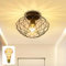Glitzerlife Deckenleuchte Flurlampe Vintage Schwarz - Deckenlampe Retro Industrial 1×4W E27 Warmweiß 1 Flammig Ø 25cm Metall Lampenschirm Runde Küchenlampe Decke Korride Wohnzimmer Schlafzimmer