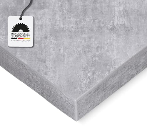 HausFux Spanplatte nach Maß - 2,5 cm stark, melaminbeschichtet, mit ABS-Kante - Made in Germany - für Möbel- und Innenausbau (Bellato Grau, 160 x 60 cm)