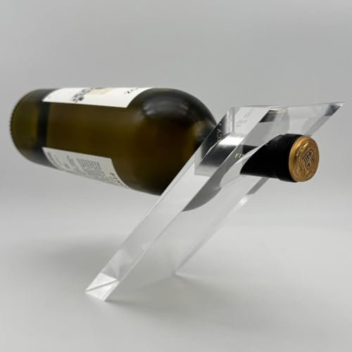 Kilato design - Botellero Vino diseño, Soporte Botella de Vino metacrilato Transparente 45°, diseño Elegante y Minimalista, Regalos Originales para Amantes del Vino y del Arte, Fabricado en España