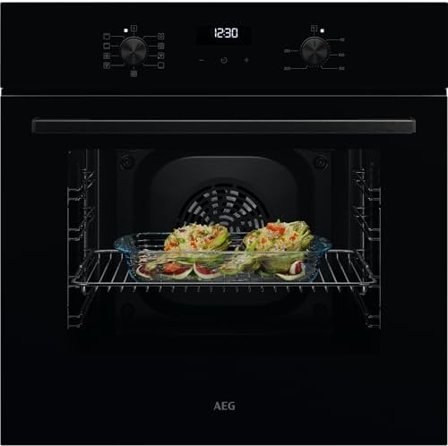 AEG 5000 Series Surroundcook Integrated Oven 65L, OU5AB20CK, Multilevel Cooking, Turbo grilling, Defrost, Moist fan baking, Aqua Clean, Led Display, Built-in Oven 590x560x550mm, Class A, Black