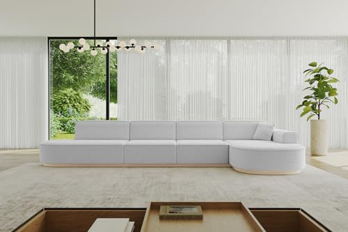 ALTDECOR Ecksofa in L-Form Corner Sofa Bett Eckcouch Couch Wohnlandschaft Cauchsofa MARI-L3-v1-413x171x83 cm Hellgrau