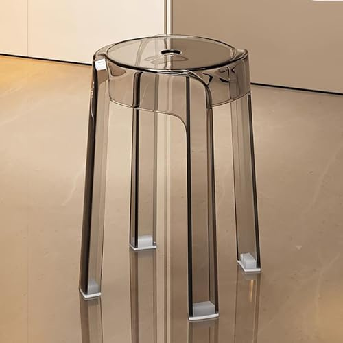 GAOXIAO Stapelbarer Barhocker aus Transparentem Acryl, Rückenfrei, Thekenhöhe Hocker Barstuhl Moderner für Vielseitige ESS und Wohnräume Im Innen- und Außenbereich(Size:1pc,Color:A)