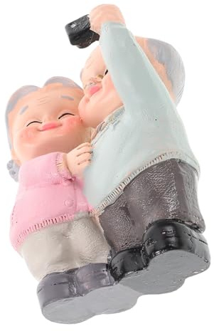 TOYANDONA Großelternfigur aus Kunstharz für Wohnzimmer und Tischdeko | Kleiner Pärchen, Exquisite Verarbeitung, No Odor, für Weihnachten, Neujahr und Familie