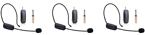 Onchdbfhuu 3X Nouveau Microphone sans UHF Portable 2 en 1 Amplificateur de Volume Microphone Casque Professionnel pour l'enseignement de La Parole