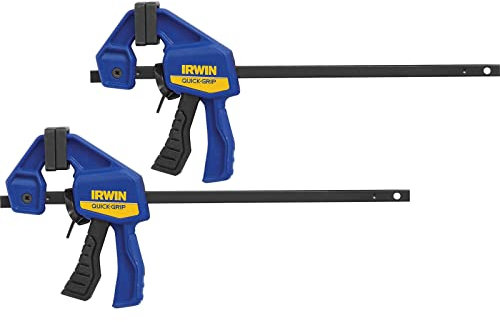 Quick-Grip Irwin 53006 Micro Clamp (1 x This pack contains 2 Spring Clamps), Black, 100mm