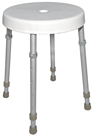 Sundo 120000 Duschhocker, rund, 10-fach höhenverstellbar, weiß