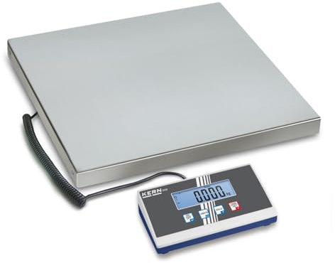 KERN Allround-Paketwaage mit Robuster Edelstahlwägeplatte, XL-Plattform und Großem Wägebereich, 100g Ablesbarkeit, 300kg Wägebereich