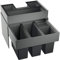 Blanco SELECT Orga 60/4 Abfallsorter Abfalleimer Mülleimer Abfallsammler, Metall, Kunststoff, schwarz/grau, 40 x 56,8 x 47,3 cm