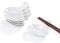 Urban Lifestyle Coupelles à sauce Chopsticks, 6 x coupelles en porcelaine avec porte-baguettes, pour sauce soja, vinaigre chili, épices. Coupelles à sauce soja, coupelles à sushi, coupelles pour dip.