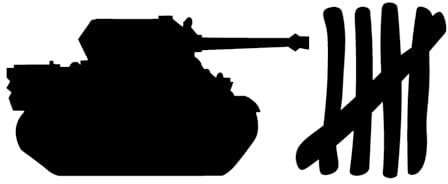 Panzer Strichliste 20x8cm Aufkleber Tank Auto Sticker Abschußliste Bundeswehr MG in 18 Farben