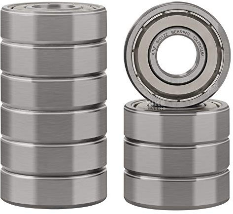 XiKe 6001ZZ Kugellager 12x28x8mm Chromstahl|Vorgeschmiert|Metall Doppeldichtung, 6001-2Z Rillenkugellager mit Abdeckungen, 10er-Packung