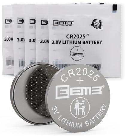 EEMB CR2025 Batterie 3V Lithium Batterie Li-MnO₂ Knopfbatterie 2025 Batterie Kompatibel mit Key FOBs, Taschenrechnern, Münzzählern, Uhren, Herzfrequenzmessern, Glukometer und mehr(5)
