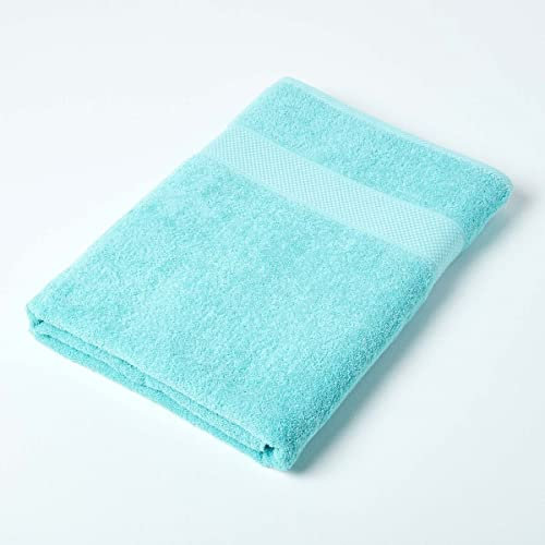 HOMESCAPES Aqua Turkish Cotton Jumbo Towel Super Soft Thick & Absorbent 500 GSM Towel Heavy Weight for everyday Luxury