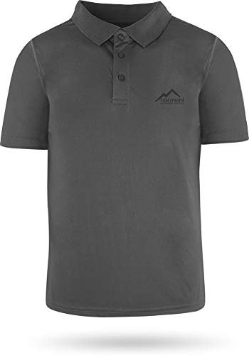 normani Sportswear Funktions-Sport Poloshirt Sporthemd für Herren mit Cooling-Material und Sonnenschutz-30+ Farbe Grau Größe M