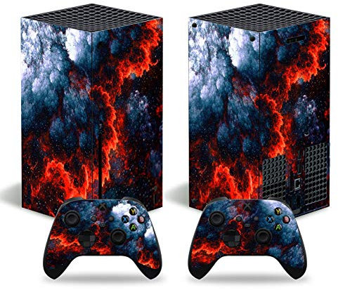 Vinyl-Aufkleber für Microsoft Xbox Serie X Konsole, Magma Xbox Serie X Skins Wrap Aufkleber mit zwei kostenlosen kabellosen Controller-Aufklebern