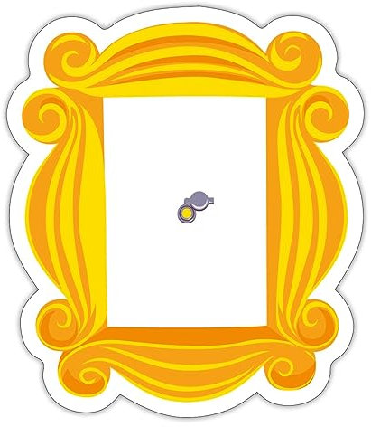 Spreadshirt Friends Lila Tür Bilderrahmen Sticker, max. 10 x 10 cm, 10 x 10 cm, Mattweiß