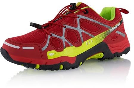 Fusskleidung® Damen Herren Wanderschuhe atmungsaktive Trekkingschuhe Rot Grün Weiß EU 39