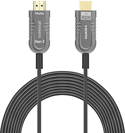 phoossno Gen 2 zertifiziertes 8K Glasfaser HDMI 2.1 Kabel Ultra High Speed HDMI Kabel 48Gbps 50ft 15m HDR eARC HDCP2.2 2.3 Unterstützt 4K 120Hz 8K60Hz Kompatibel mit PS5 Xbox RTX3080/3090/LG C9/B9