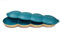 Tupperware Bol de service Allegra en forme de quatrième avec perles turquoises et dorées, Elegant, Bol de service, 41.4 cm x 14.4 cm x 3.8 cm