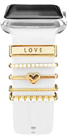 Anillos Decorativos de Diamantes Loops Compatibles con Apple Watch Bandas 38mm 40mm 41mm 42mm 44mm 45mm 49mm, Watch Correa Metal Charms Accesorios para iWatch Series 8 7 6 5 4 3 2 1 SE Ultra,Tipo #4