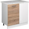 Vicco Eckunterschrank R-Line, Küchen Eckschrank, Sonoma/Weiß, 86 cm, AP Marmor