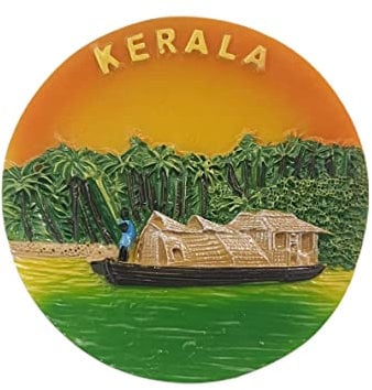 Kerala India 3D Fridge Magnet Souvenir Gift,Resin Handmade Kerala Refrigerator Magnet Home & Kitchen Decoration Collection