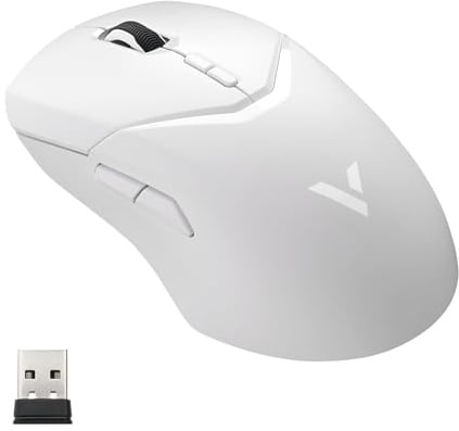 Rapoo VT9PRO Wireless Gaming Mouse - PAW 3398 Sensor Gaming Mouse, 26000 DPI, Esports Grade Performance, 1ms Response Time, Lightweight Gaming Mice, 10 Programmable Buttons, Long Battery Life, White